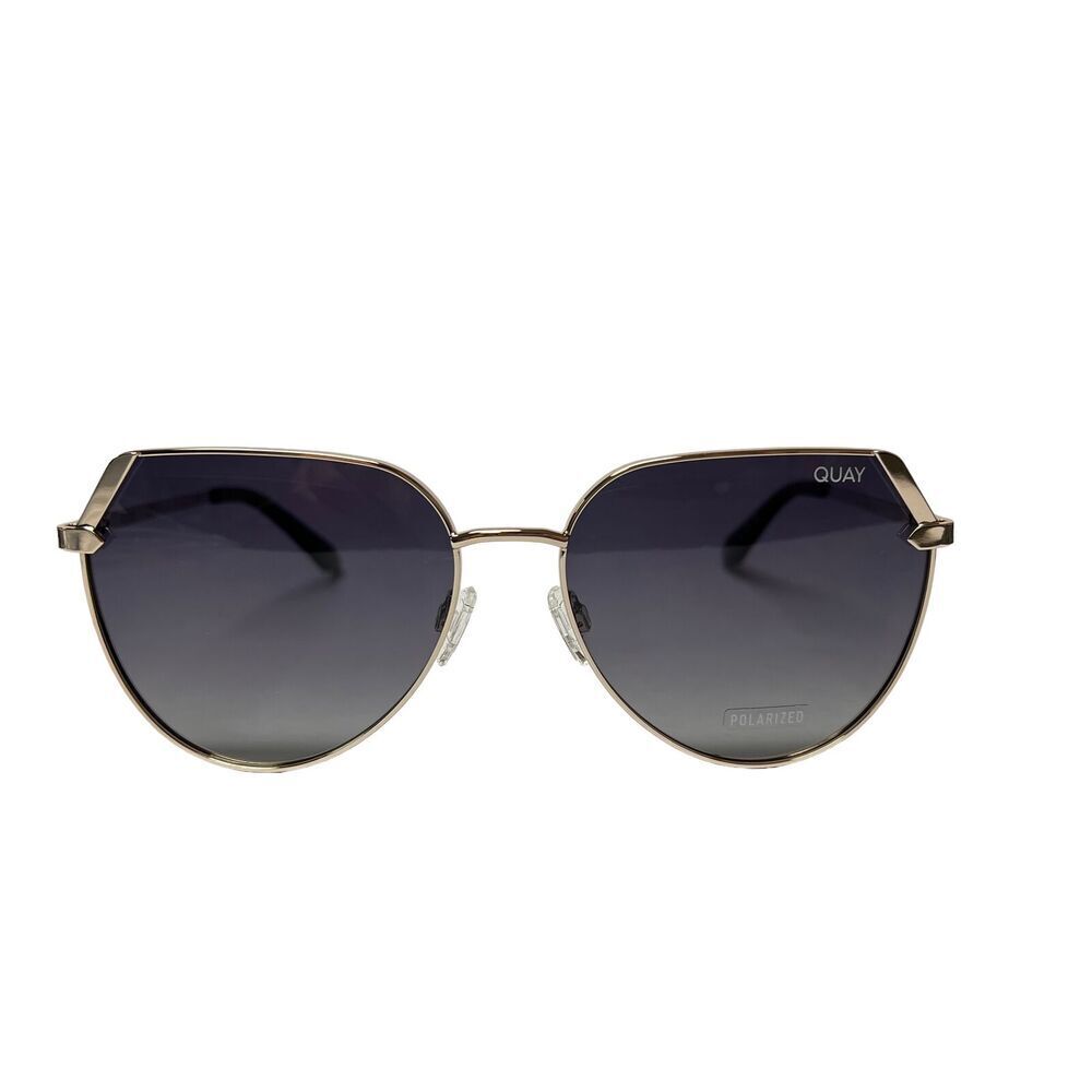 New Quay Australia Main Character Sunglasses Gold Smoke Polarized